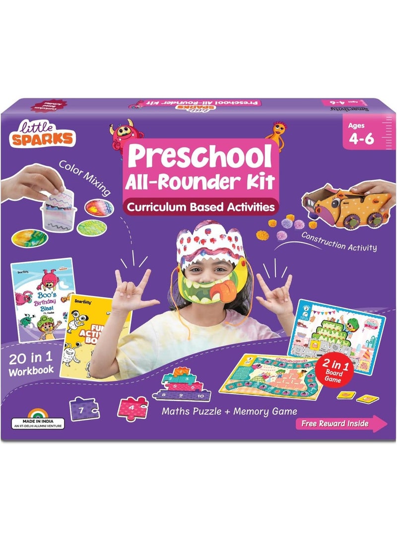 سمارتيفيتي مجموعة سمارتيفيتي ليتل سباركس التعليمية لمرحلة ما قبل المدرسة للأطفال من عمر 4 و5 و6 سنوات، هدية رائعة للأولاد والبنات من عمر 4 و5 و6 سنوات، مجموعة ألعاب تعليمية/أنشطة تعليمية، هدية عيد ميلاد مميزة - Image 1